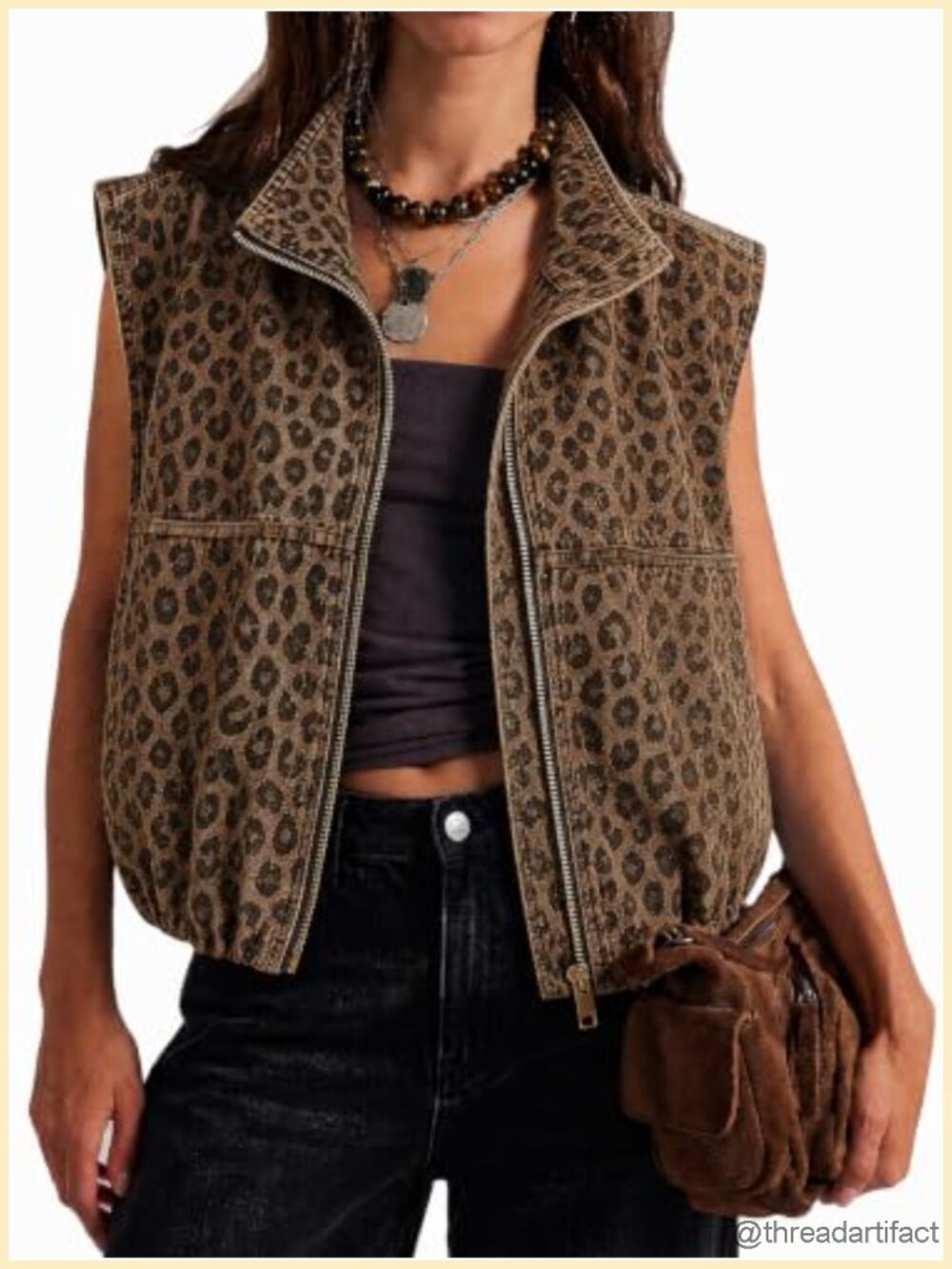 Womens Zip Up Denim Vest Jean Top Summer Casual Sleeveless Jacket Oversized